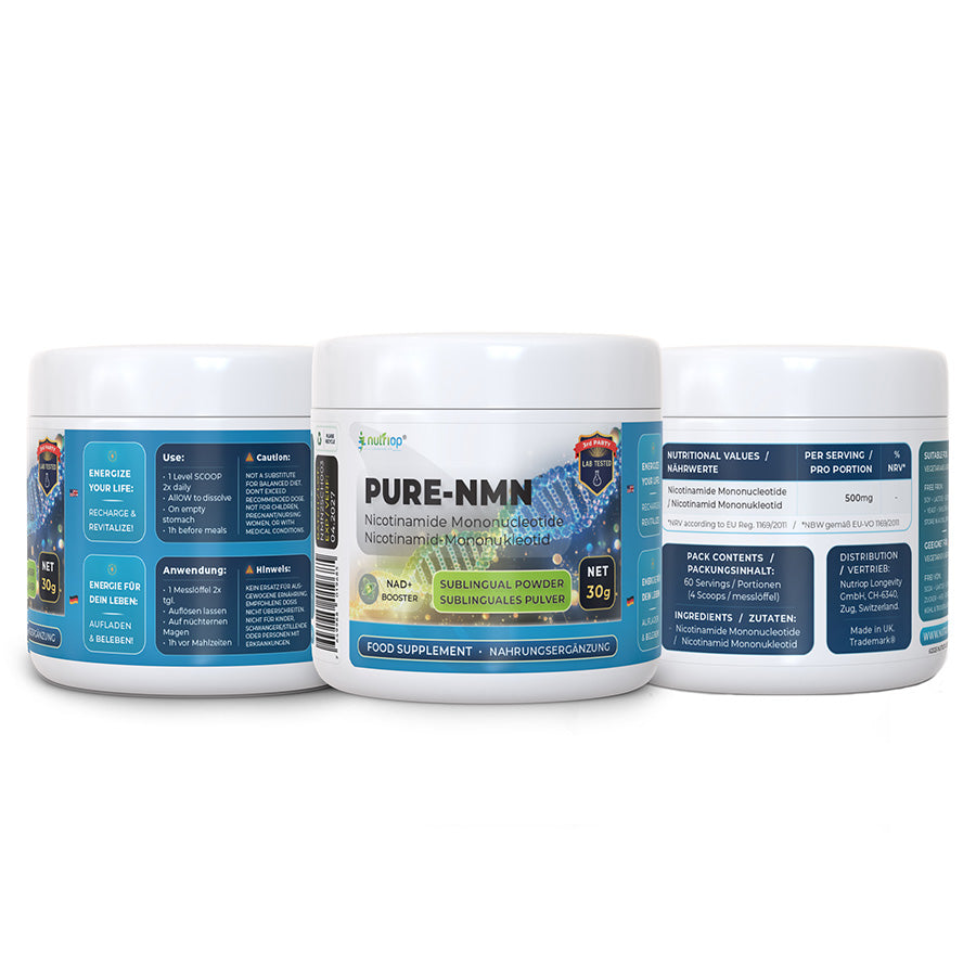 Nutriop Longevity® PURE-NMN Nicotinamide Mononucleotide Extreme Potency sublingual powder -30 grams-1