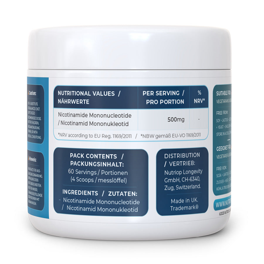 Nutriop Longevity® PURE-NMN Nicotinamide Mononucleotide Extreme Potency sublingual powder -30 grams-3